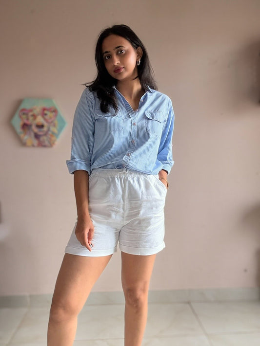 100% Premium Linen Shorts - Women