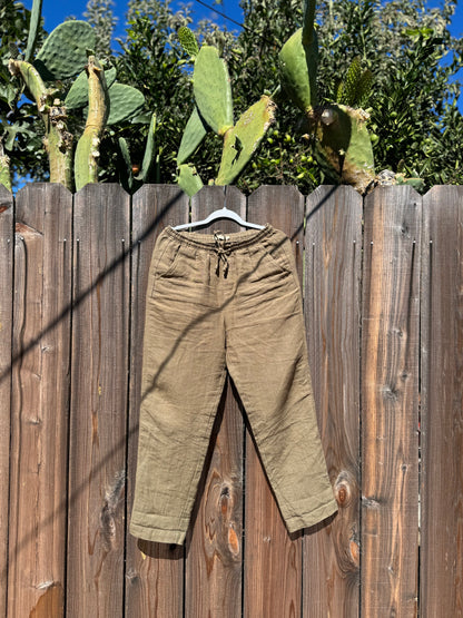 100% Premium Linen Relaxed fit Pant for Men- Brown and Olive