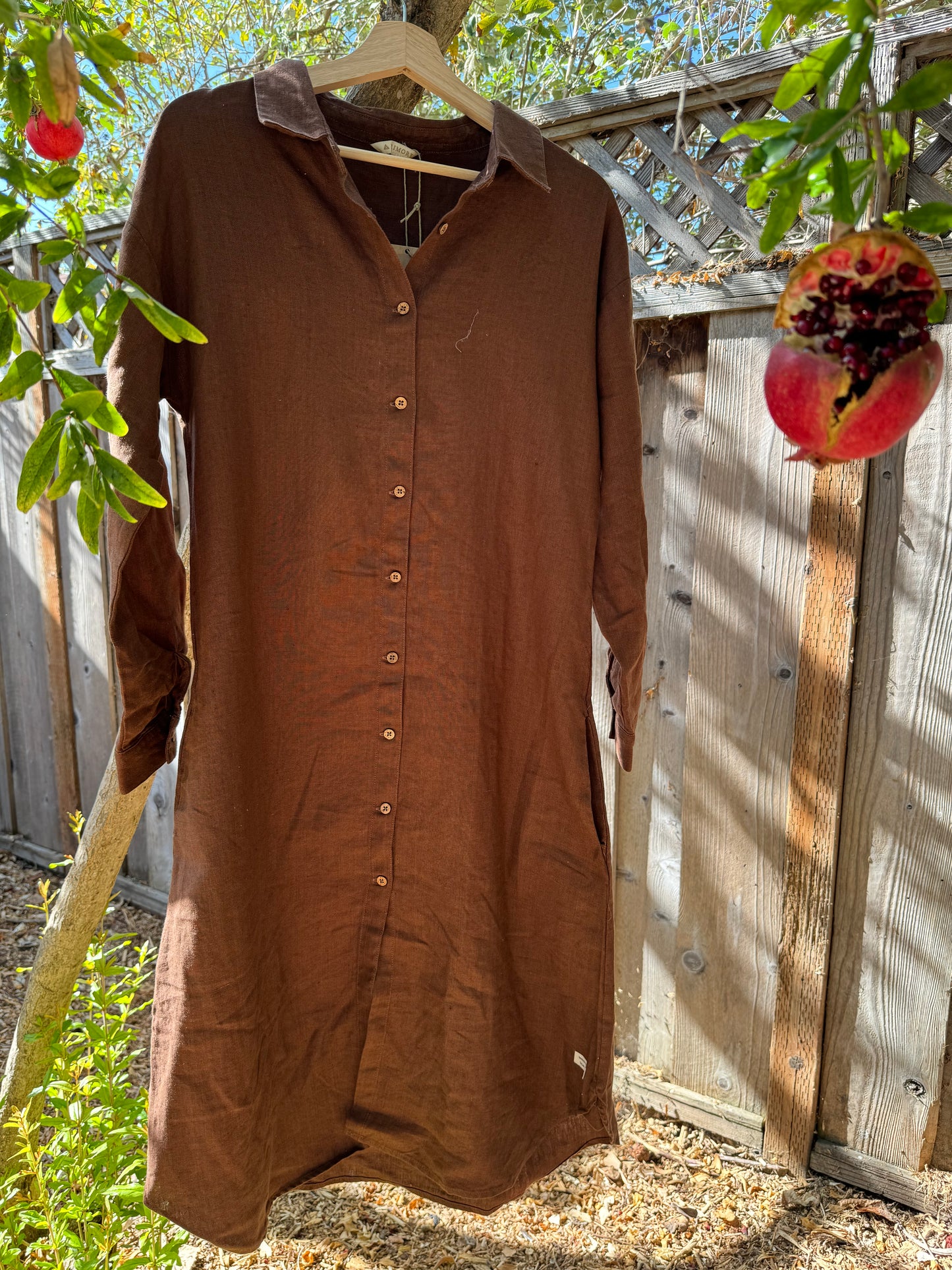 100% Premium Linen Long Shirt Dress