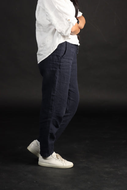 100% Premium Linen Relaxed fit Pants- Women