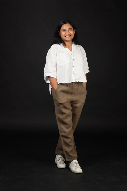 100% Premium Linen Relaxed fit Pants- Women