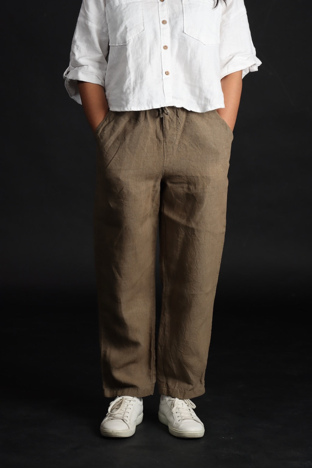 100% Premium Linen Relaxed fit Pants- Women