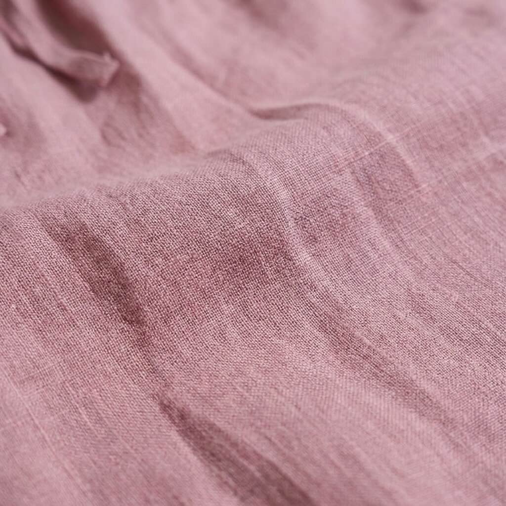 Linen Resort Collar Short Sleeve Shirt for Men- Rose