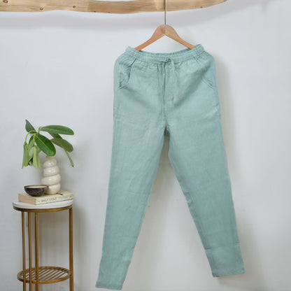 Linen Relaxed Fit Pants for Women- Sage
