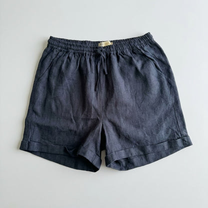 Linen Shorts for Women- Navy