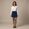 Linen Skorts for Women (Rimore X Sara)- Navy