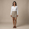 Linen Skorts for Women (Rimore X Sara)- Taupe