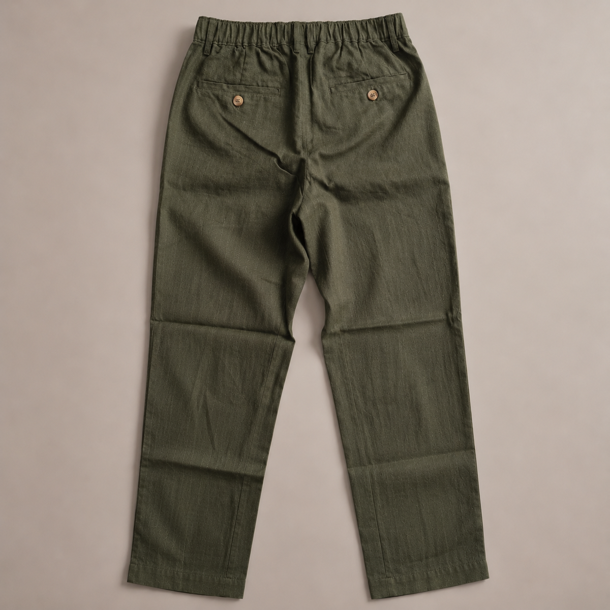 100% Pure Linen Chinos for Men - Olive