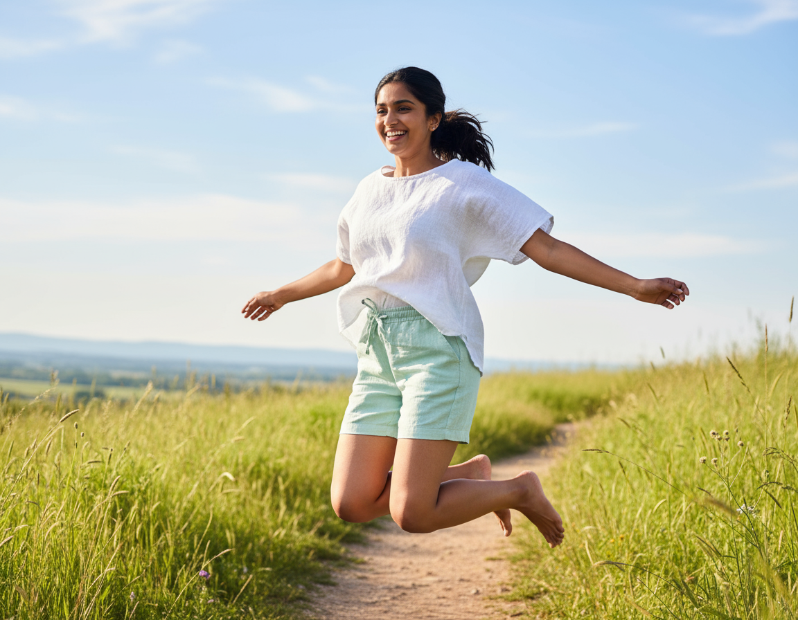 No Ride-up Shorts - 100% Premium Linen - Women - Sage