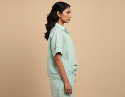 No Ride-up Shorts - 100% Premium Linen - Women - Sage