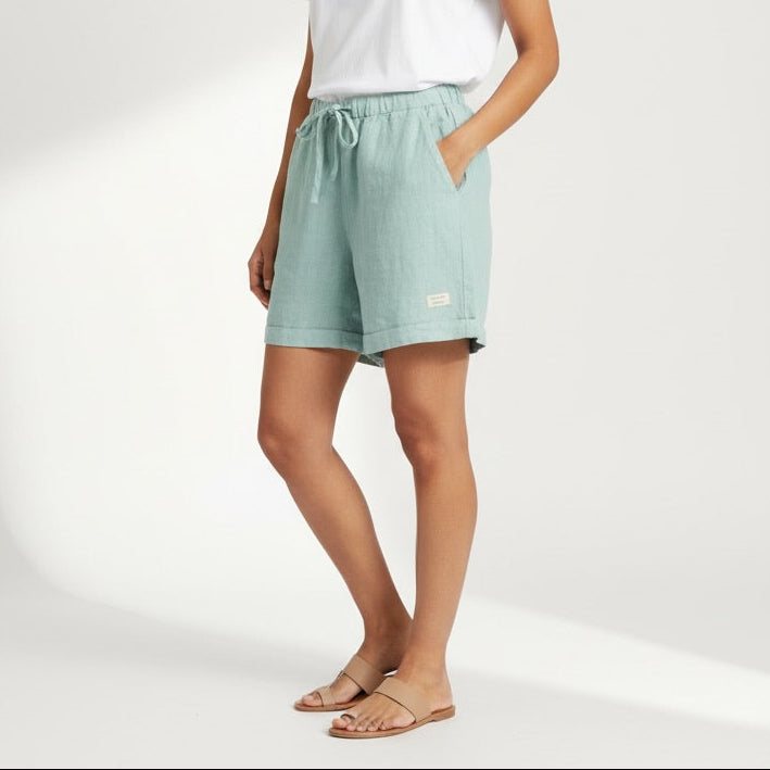 Linen Shorts for Women- Sage