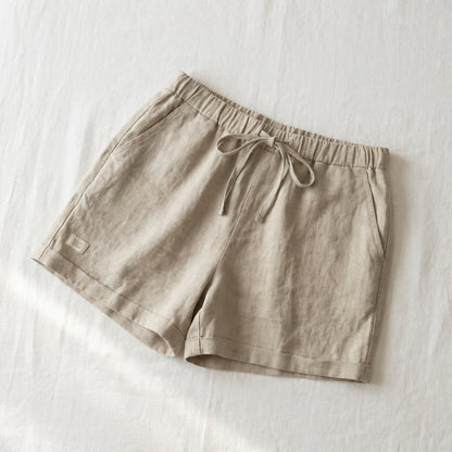 Linen Shorts for Women- Beige