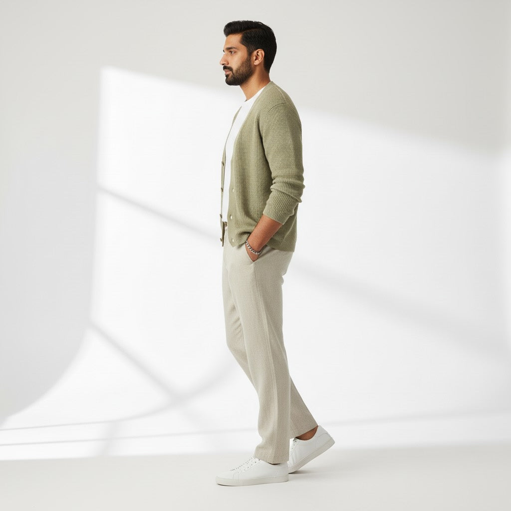 Office Chinos for Men - 100% Premium Linen - Beige