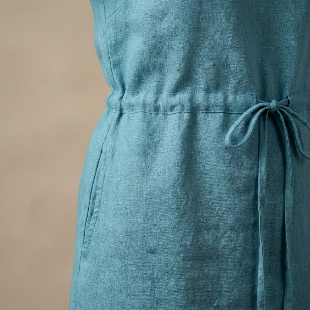 Summer Linen Dress for Women- Sage