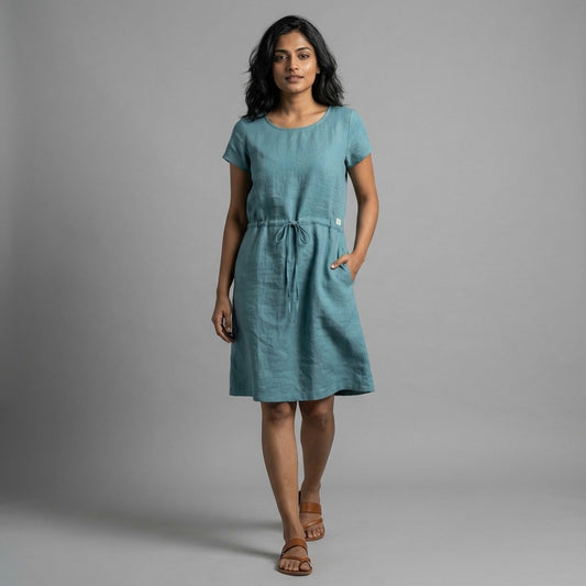 Summer Linen Dress for Women- Sage