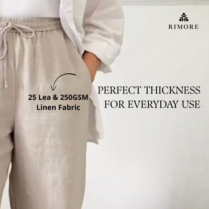 100% Premium Linen Relaxed fit Pants- Women