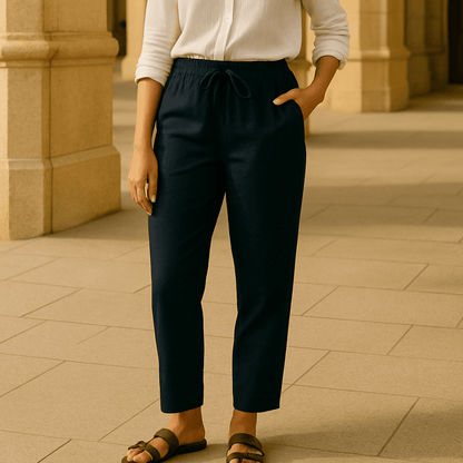 100% Premium Linen Relaxed fit Pants- Women
