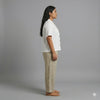 Open Collar Half Sleeve Linen Shirt - Women - White