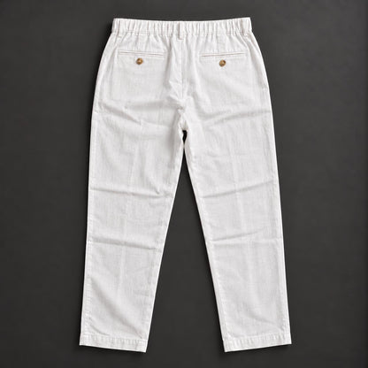 100% Pure Linen Chinos for Men - White