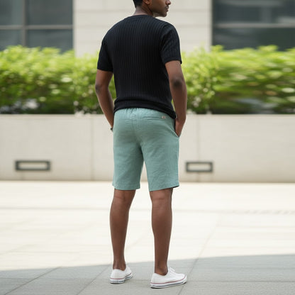 Linen Shorts for Men - Sage