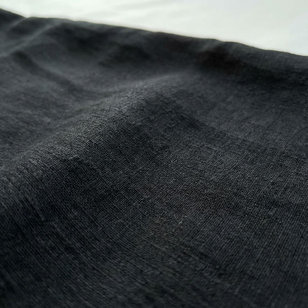 Linen Regular Collar Shirt for Men- Black