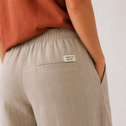 Linen Wide-Leg Pant for Women- Taupe