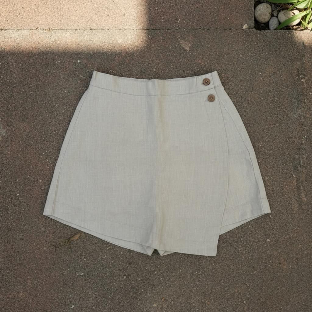 Skorts for Women - Rimore X Sara- 100% Premium Linen - Beige