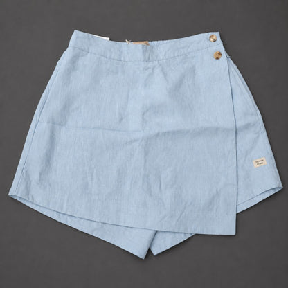 Linen Skorts for Women with Pockets- Sky Blue