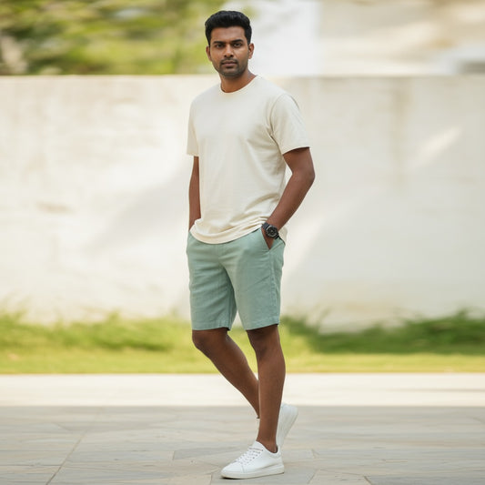 Classic Shorts- 100% Premium Linen - Men's Shorts - Sage