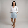 Linen Skorts for Women with Pockets- Sky Blue