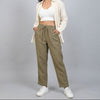 Linen Relaxed Fit Pants for Women- Olive