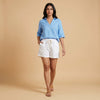 Linen Shorts for Women- White