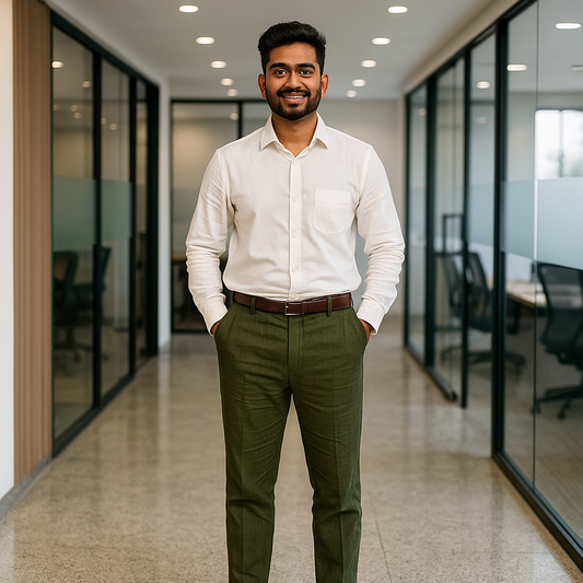 100% Premium Linen Chinos - Men