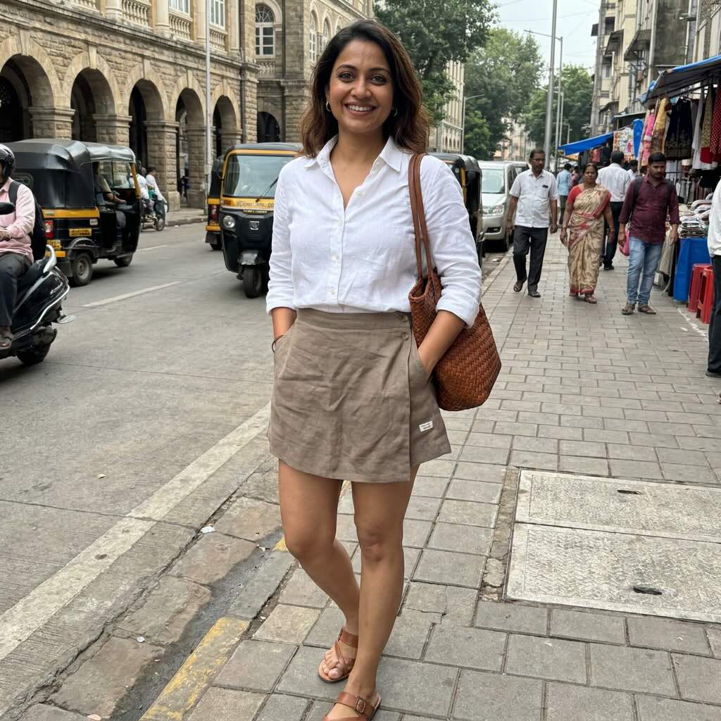 Linen Skorts for Women with Pockets- Taupe