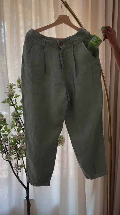 100% Premium Linen Carrot Pant