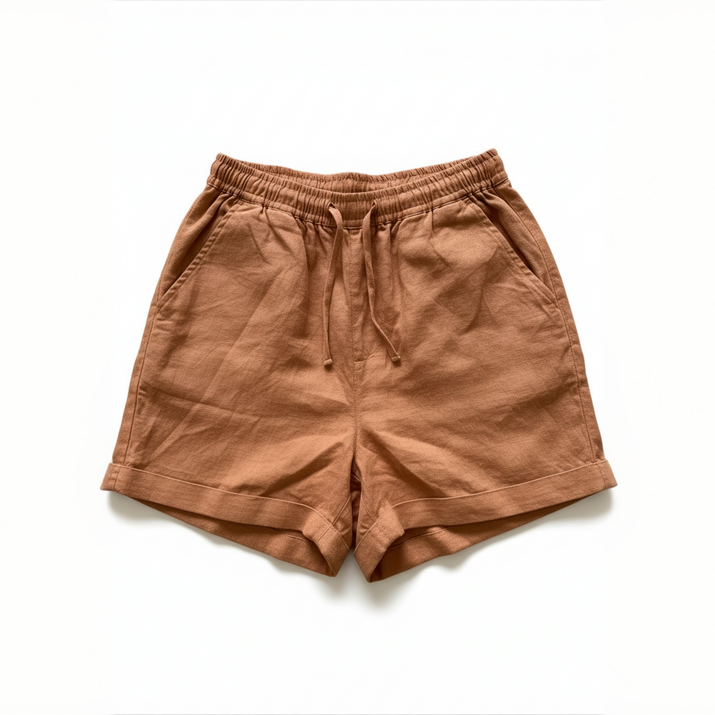 Linen Shorts for Women- Dusty Rust
