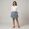 100% Pure Linen Skorts for Women with Pockets - Grey